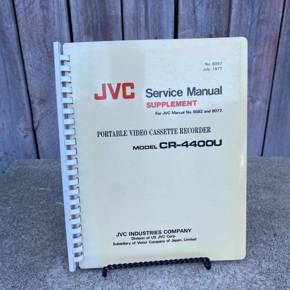 Vintage 1977 JVC Service Manual Supplement Portable Video - Picture 1 of 7